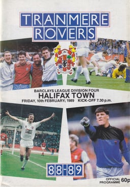 Tranmere Rovers v Halifax Town Match Programme 1989-02-10